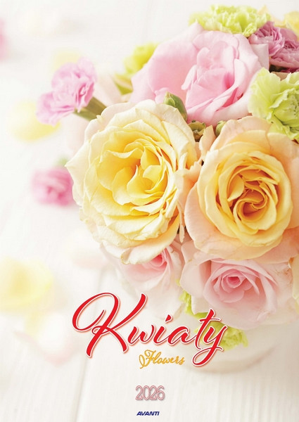 Kalendarz ścienny mały spirala KSMS-6 Kwiaty Avanti